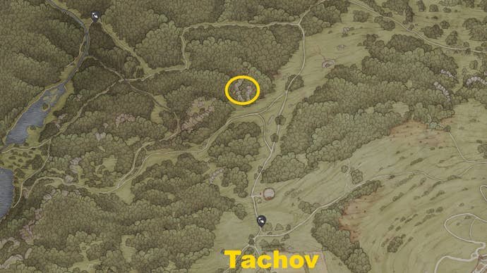 A map image showing where to find Brunswick's first treasure map location in Kingdom Come Deliverance 2